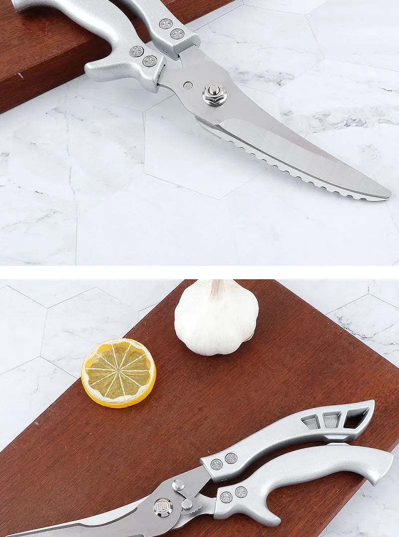 Tesoura de Cozinha Trinchante Multiuso em Aço Inoxidável