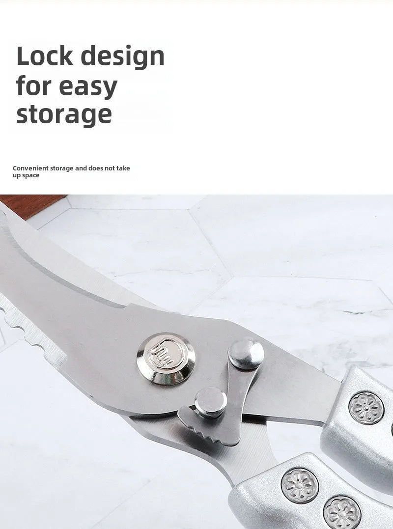 Tesoura de Cozinha Trinchante Multiuso em Aço Inoxidável