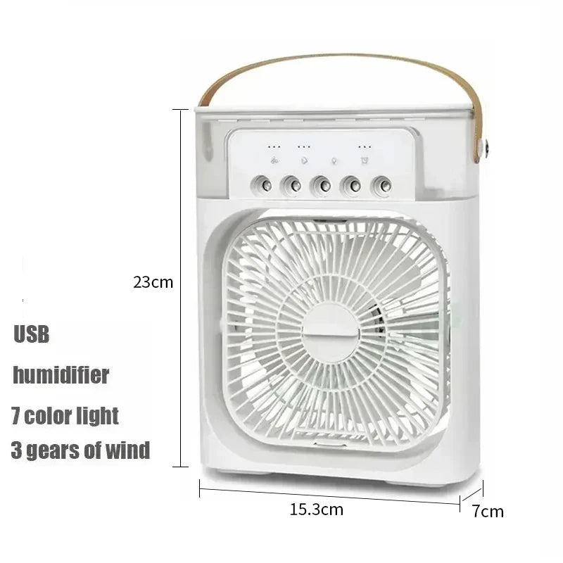 Ventilador Portátil com Iluminação Umidificador Climatizador