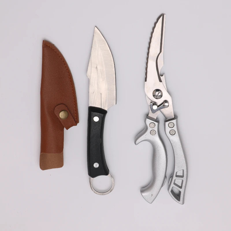 Tesoura de Cozinha Trinchante Multiuso em Aço Inoxidável