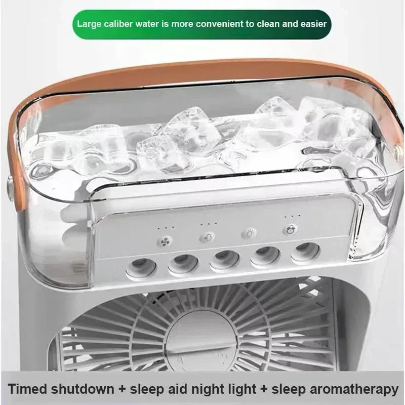 Ventilador Portátil com Iluminação Umidificador Climatizador