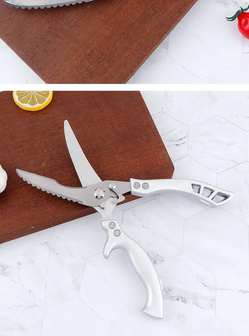 Tesoura de Cozinha Trinchante Multiuso em Aço Inoxidável