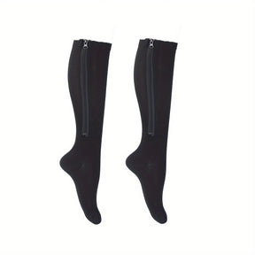 Meia de Alta Compressão Anti Varizes e Inchaço com Zíper