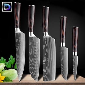 Nebula - Jogo de Facas Profissional Japonês 8" Acabamento Aço Damasco