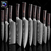 Nebula - Jogo de Facas Profissional Japonês 8" Acabamento Aço Damasco