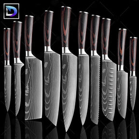 Nebula - Jogo de Facas Profissional Japonês 8" Acabamento Aço Damasco