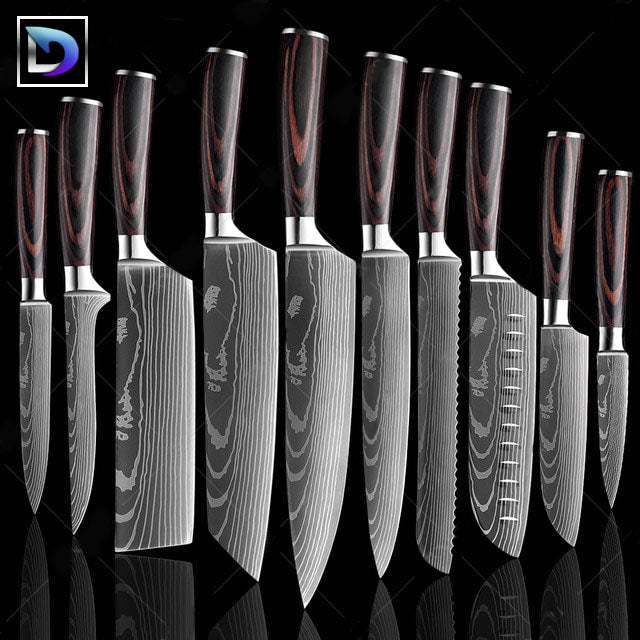 Nebula - Jogo de Facas Profissional Japonês 8" Acabamento Aço Damasco