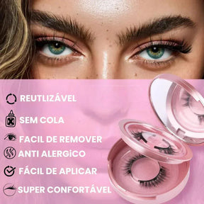 Cílios magnéticos Reutilizáveis Eyelashes™ + Aplicador de brinde