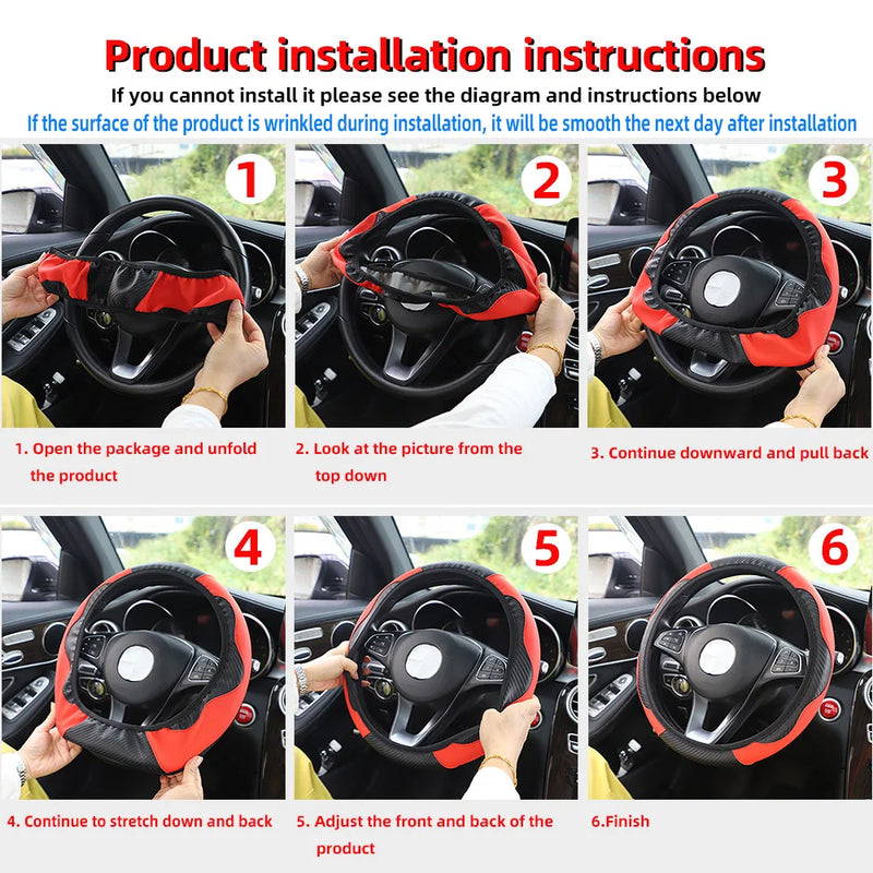 Capa de Volante Universal de Couro para Carro