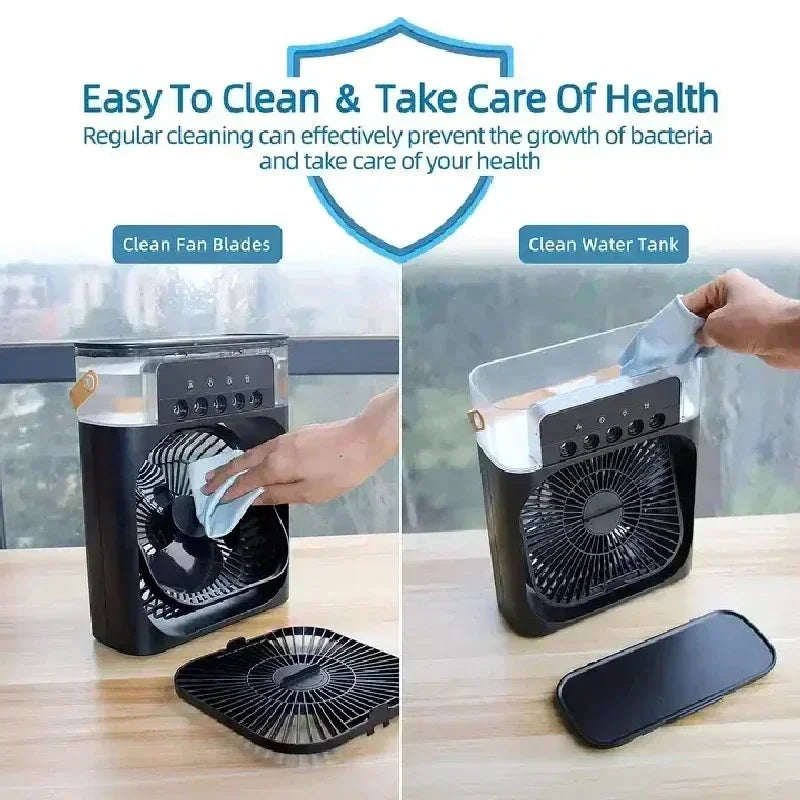 Ventilador Portátil com Iluminação Umidificador Climatizador