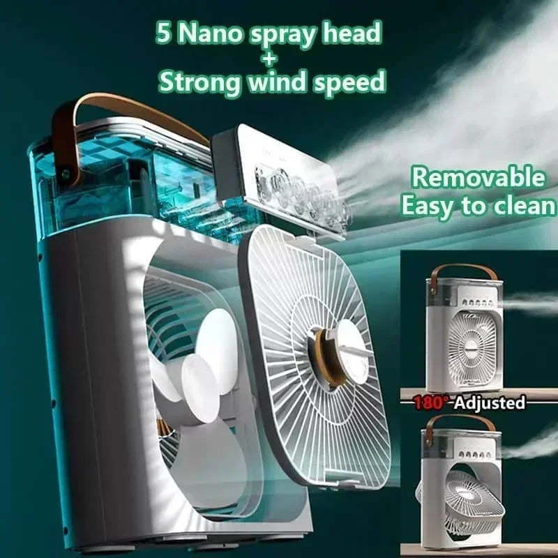 Ventilador Portátil com Iluminação Umidificador Climatizador
