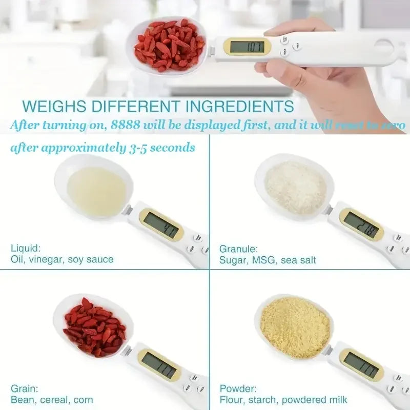 Colher de Medida Portátil com Balança Digital para Alimentos