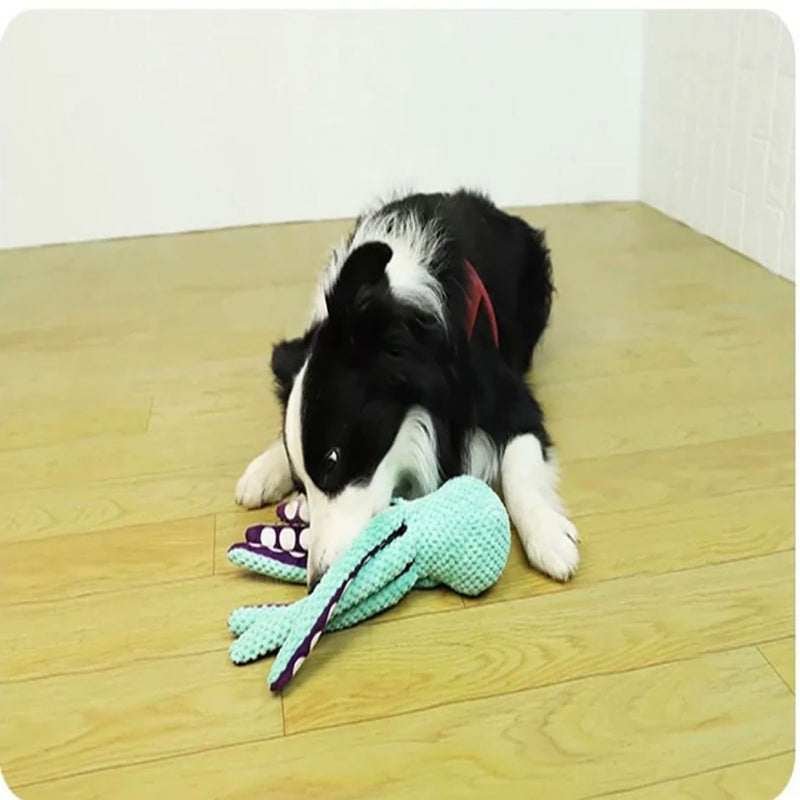 Brinquedo Para Cachorro Polvo Octopus Pelucia Pet Com Apito Interno Único