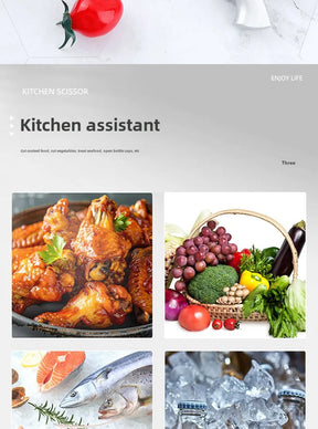 Tesoura de Cozinha Trinchante Multiuso em Aço Inoxidável