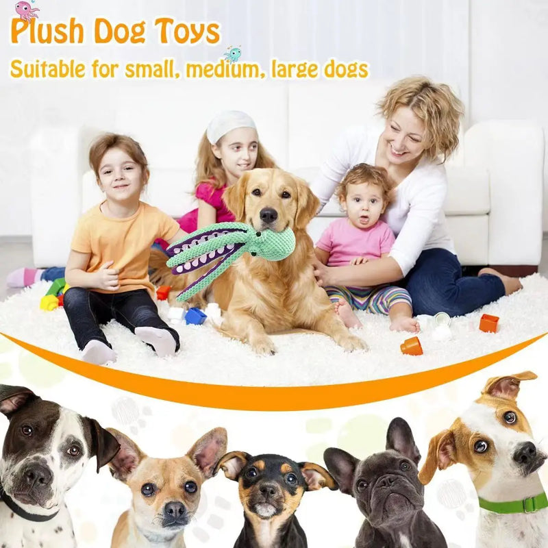 Brinquedo Para Cachorro Polvo Octopus Pelucia Pet Com Apito Interno Único