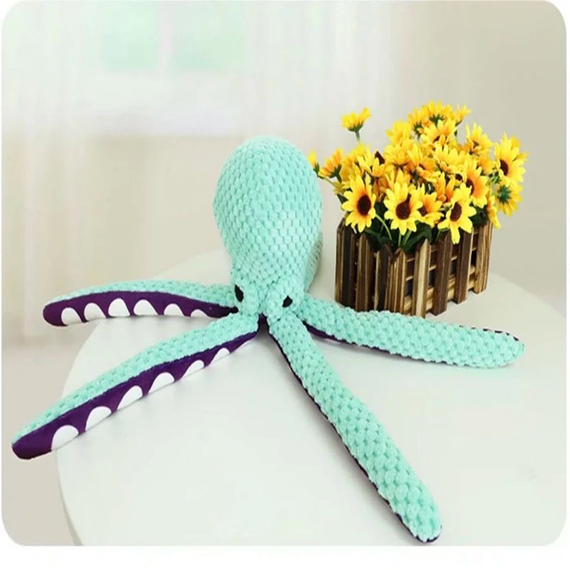 Brinquedo Para Cachorro Polvo Octopus Pelucia Pet Com Apito Interno Único