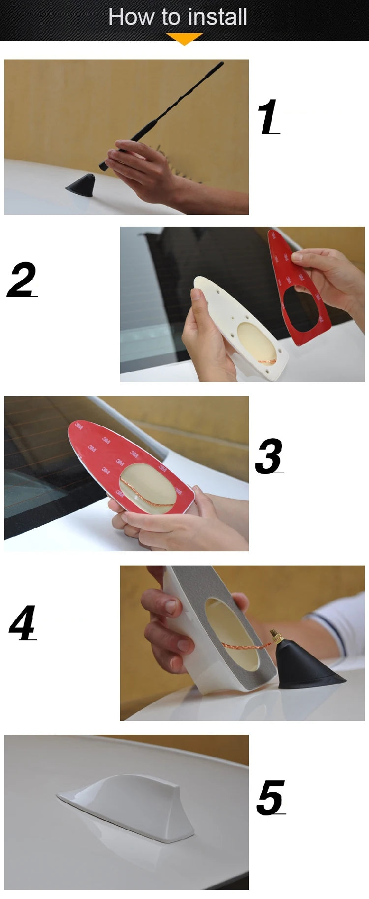 Antena Tubarão Esportiva Universal para Carro - SharkSport