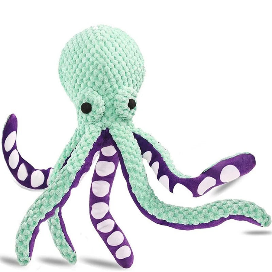 Brinquedo Para Cachorro Polvo Octopus Pelucia Pet Com Apito Interno Único