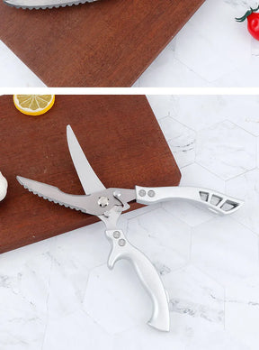 Tesoura de Cozinha Trinchante Multiuso em Aço Inoxidável