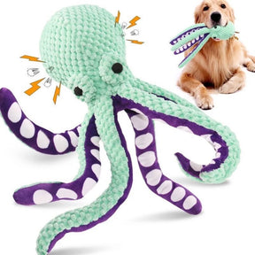 Brinquedo Para Cachorro Polvo Octopus Pelucia Pet Com Apito Interno Único