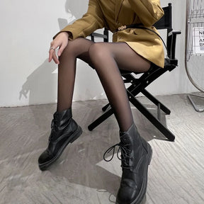 Meia Calça Feminina Peluciada de Lã Aveludada Super Diva